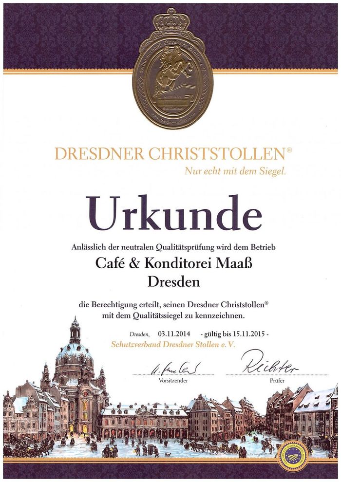 Urkunde Stollenschutzverband Urkunde Stollenschutzverband
